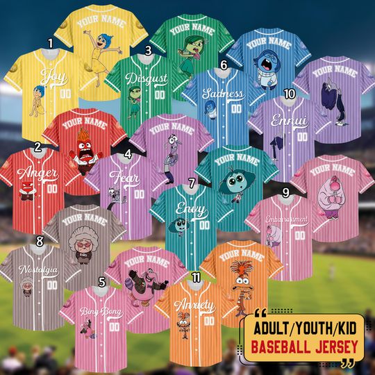 Discover Personalized Disney Inside Out Halloween Baseball Jersey
