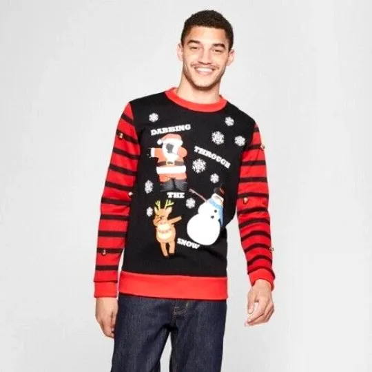 Discover Mad Engine Ugly Christmas Sweater NWT Dabbing Santa Snowman Reindeer Mens Sz 2XL