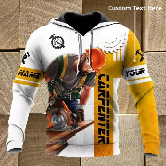 Discover The Personalized Name Carpenter Black 3D HOODIE Mother Day Gift All Over Print