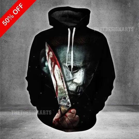 Discover Halloween Horror Hoodie Michael Myers Inspired 3D Print Shirt3