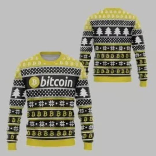 Discover 2025 Christmas Bitcoin Ugly Christmas Sweater