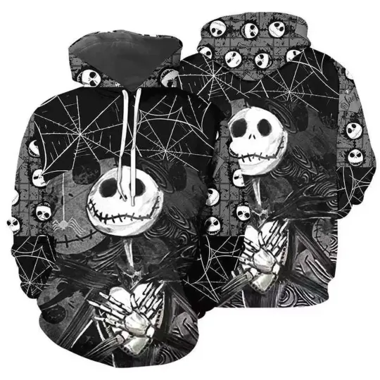 Never Too Old For Jack Skellington Halloween Movie Character 3D HOODIE US Size