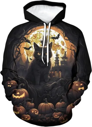 Discover Halloween Pumpkin 3D Hoodie – Unisex Pullover Hoodie Sweatshirt Costume Style