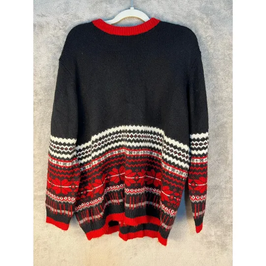 Karen Scott Wool Blend Sweater 1X Ugly Christmas Sweater Holidays Snowflakes