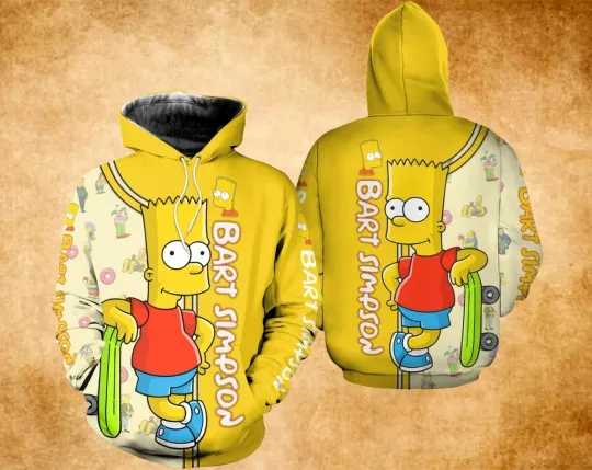 Discover Funny Bart Simpson Halloween 3D Hoodie