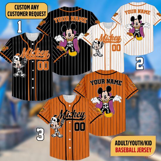 Discover Custom Mickey Mouse Halloween Collection Baseball Matching