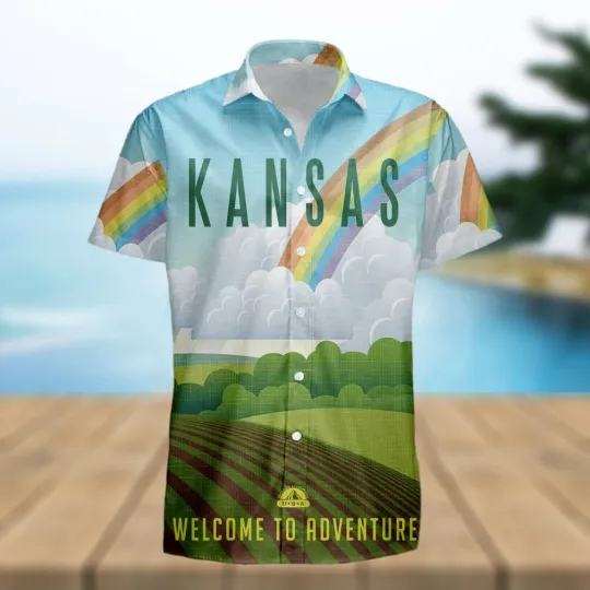 Discover Kansas Retro Style Travel Summer 3D Hawaiian Shirt Gift For Men And Women Fans
