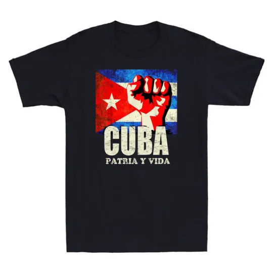 Discover Cuba Patria y Vida Vintage Men's Short Sleeve T-Shirt