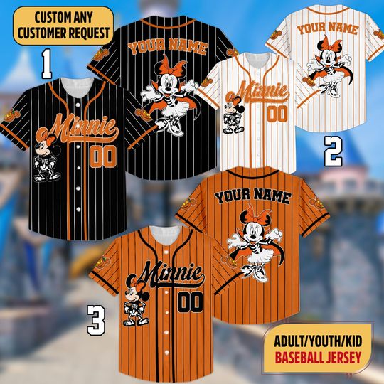 Discover Custom Minnie Mouse Halloween Disney Collection Baseball Jersey