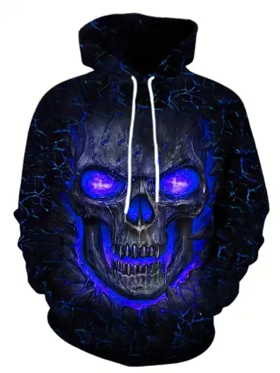 Discover 3D Skull Halloween Theme All Over Print Hoodie