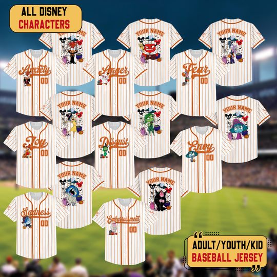 Discover Personalized Disney Inside Out Halloween Baseball Jersey