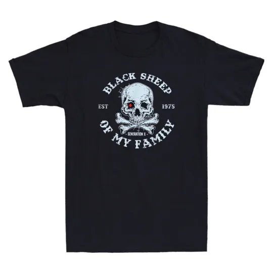Discover Skeleton GenX 1975 Black Sheep T-Shirt Men’s Short Sleeve Clothing