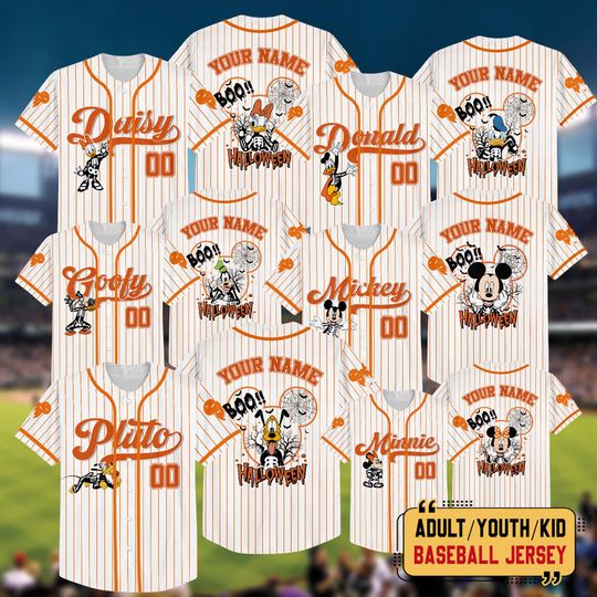 Discover Personalized Disney Mickey Halloween Cosplay Baseball Jersey, Halloween Family Shirt