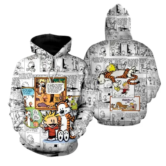 Discover Hoodie Cartoon 3D Printed Calvin Women Hoodie Kids