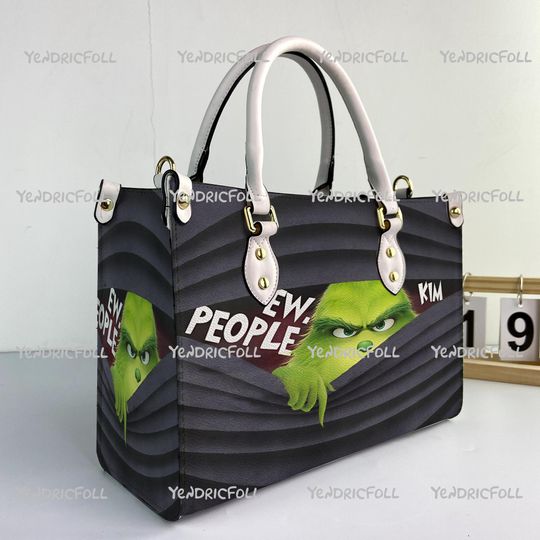 Discover The funny character Women Leather Bag, funny character Christmas Leather Handbag, funny character Bags Purses, funny character Women Handbag, Christmas Gift, Custom Leather Bag