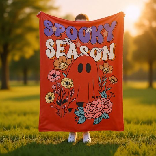 Discover Cozy Halloween Throw Blanket, Spooky Season Gift for Family