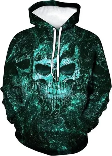 Discover Skull Halloween Theme Print Hoodie - 3D All Over Print Hoodie