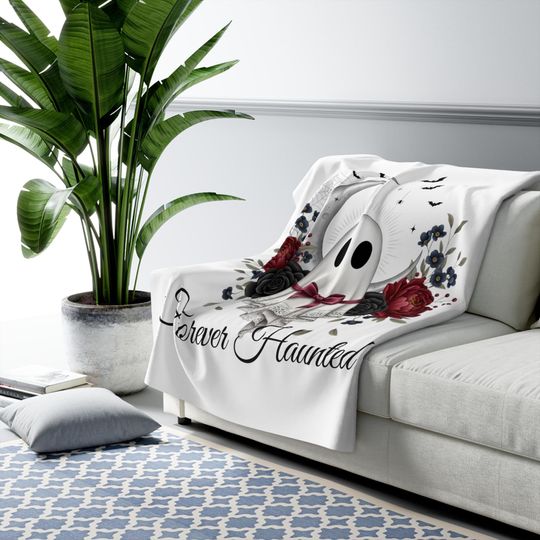 Discover Forever Haunted Sherpa Fleece Blanket: Spooky Halloween Decor