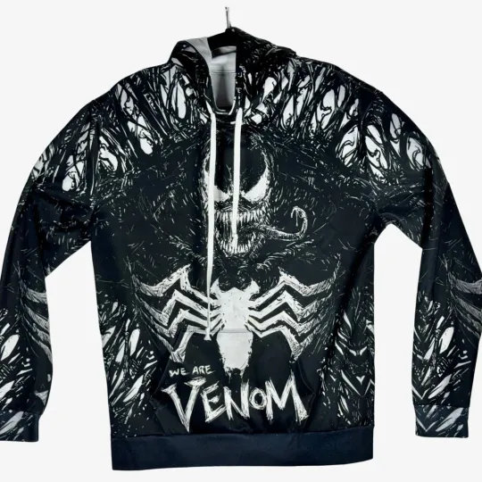 VENOM  Hoodie 3D Sweatshirt Coat Superhero Jacket Costume Size XL