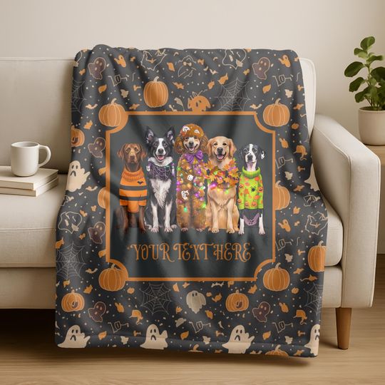 Discover Personalized Halloween Dog Blanket: Spooky Pet Lover Gift