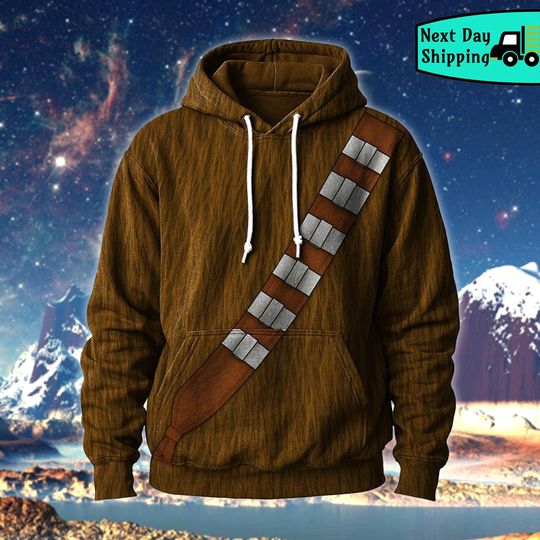 Discover Brown Furry Warrior Hoodie, Funny Galaxy Costume Pullover, Unisex Space Creature Cosplay Sweatshirt, Gift for Him Her