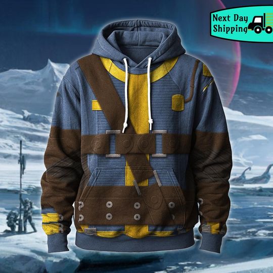 Discover Post-Apocalyptic Vault Hoodie, Wasteland Costume Sweatshirt, Blue Survival, Halloween Cosplay Outfit for Him Her