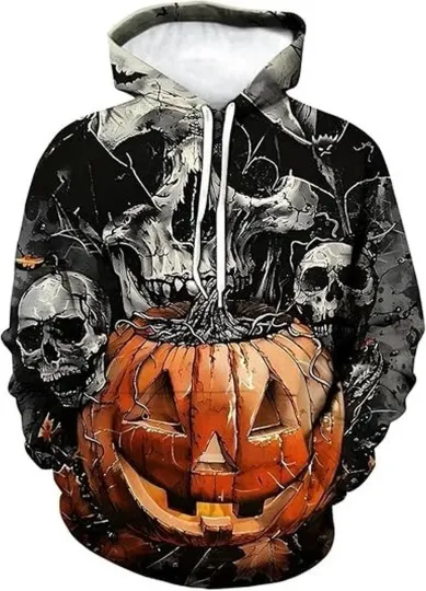Discover Skull Floral Graphic Halloween - 3D All Over Print Hoodie