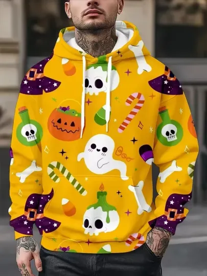 Discover 3D Pumpkin Glow Hoodie – Scary Jack O’Lantern Sweatshirt Pullover Unisex