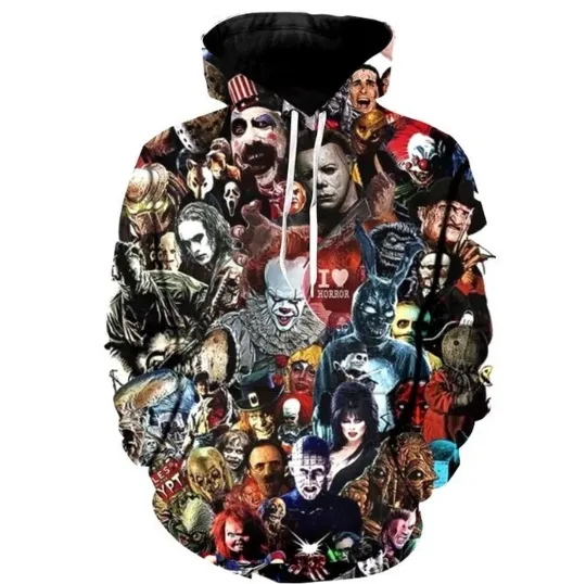 Discover Hoodies Horror Movies 3D Printed Freddy Krueger Jason Voorhees Pennywise Raven