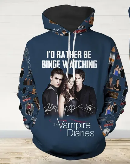 Discover Vintage Vampire Diaries Halloween 3D Hoodie
