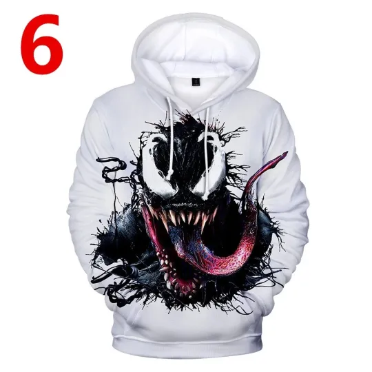 2018 Venom SpiderMan Hoodie 3D Print Pullover Sweatshirt Coat Superhero Costumes