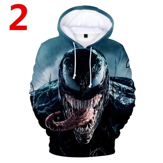 2018 Venom SpiderMan Hoodie 3D Print Pullover Sweatshirt Coat Superhero Costumes