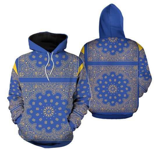 Gearhumans 3D Royal Blue Bandana Snoop Tshirt Hoodie Apparel