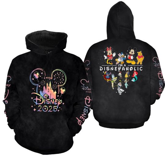 Disney Trip 2025 Hoodie, Matching Family Vacation Oufit, Disneyland 2025 Hoodie, Disney Trip Group Outfit, Disneyaholic Tee Shirt