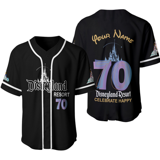 Custom Disneyland 70th Anniversary 1955 2025 Baseball Jersey, Disneyland Jersey Shirt, Disney Trip Shirt, Disneyland Family Vacation