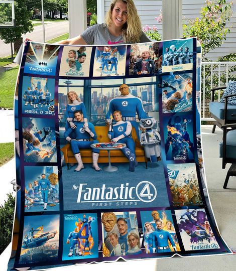 The Fantastic Four First Steps Blanket, The Fantastic Four Blanket, Mcu Super Hero Blanket, MCU Fan Gift, Birthday Gift