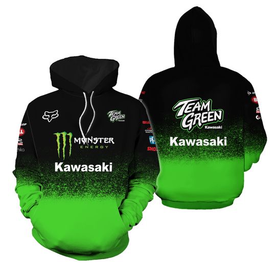 Kawasaki Motorcycle Racing Team 3D Hoodie Unisex