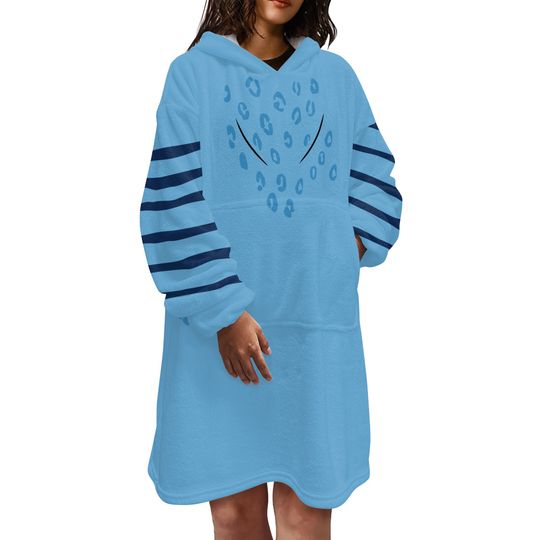 Kpop Demon Hunters Tiger Blanket Hoodie, Derpy Tiger Hoodie With Pocket, Halloween Derpy Tiger Costume Shirt, Blue Tiger Cosplay Hoodie