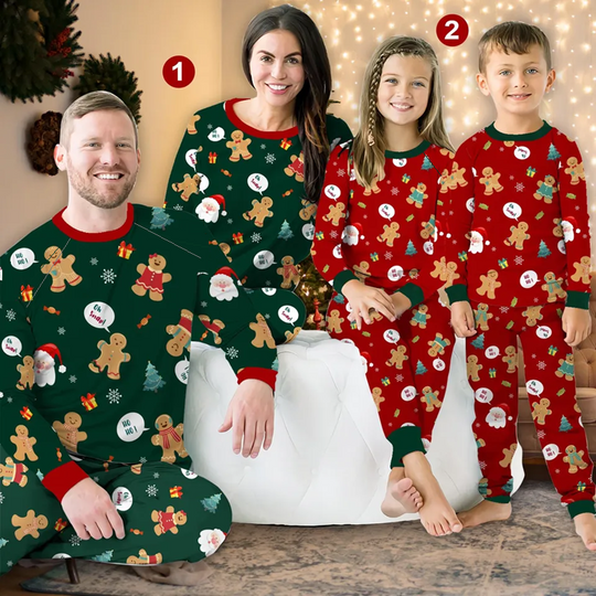 Christmas Gingerbread Cookies Raglan Pajama Set, Family Christmas s Long Sleeve Two Piece Pajamas, Cookie Baker, Cookie Squad, Xmas Loungewear Set