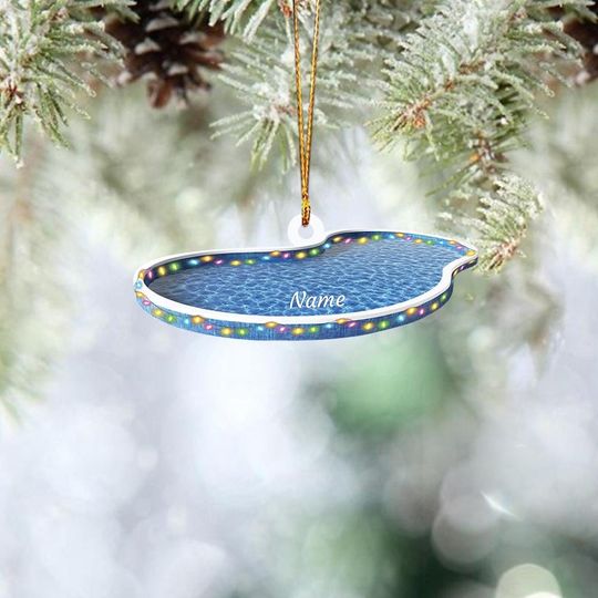Discover Personalized Swimming Pool Ornament, Swimming Pool Christmas Ornament, Pool Lovers Ornament Gift, Pool Holiday Ornament Decor TD-1031-1OWM