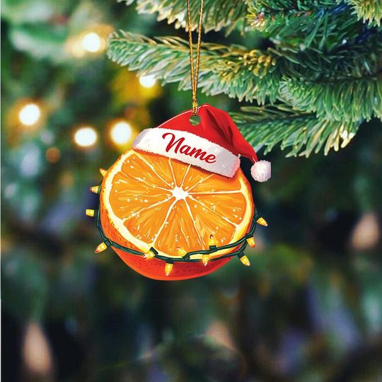 Discover Lovely Orange Christmas Tree Ornament, Orange Car Ornament, Orange Flat Hanging Ornament, Orange Lovers Xmas Ornament Gift TD-0926-JG0C