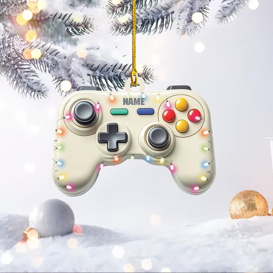 Discover Personalized Gaming Controller Ornament, Video Game Christmas Ornament, Gaming Ornament, Gamer Ornament Gift, Game Room Decor TD-1107-BSHF