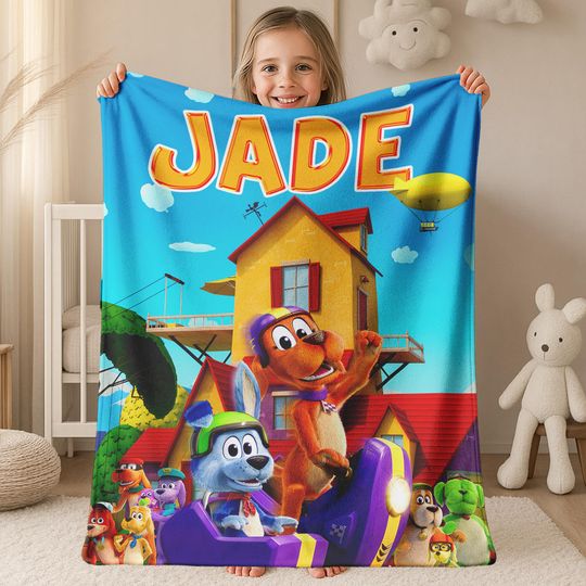 Discover Personalized Go Dog Go Blanket, Go Dog Go Blanket, Baby Blanket, Custom Blanket with Name, Go Dog Go, Birthday Gift, Cartoon BXIO30