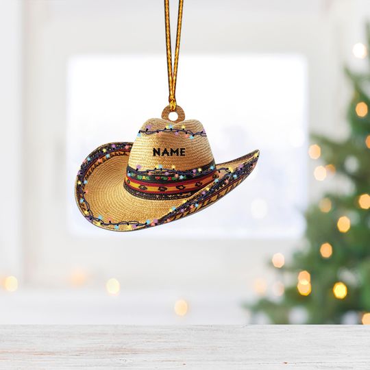 Discover Personalized Sombrero Ornament, Sombrero 2D Flat Christmas Ornament, Feliz Navidad Ornament, Latin Mexican Gift, for Mexican ID-1128-4HE0