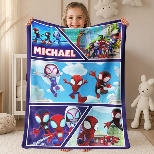 Spidey and His Amazing Friends Personalized Blanket, Spiderman Baby Blanket