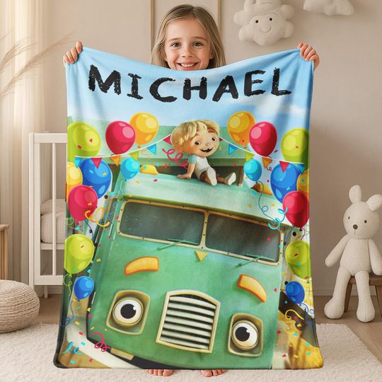Discover Custom Trash Truck Blanket, Trash Truck Velveteen Blanket, Gift For Kids, Childrens Custom Garbage Truck Blanket, Trash Truck Blanket TKZG07