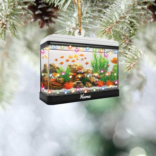 Discover Personalized Aquarium Fish Tank Ornament, Fishes Christmas Ornament, Underwater Aquarium Ornament, Fish Tank Holiday Ornament TD-1112-UGNW