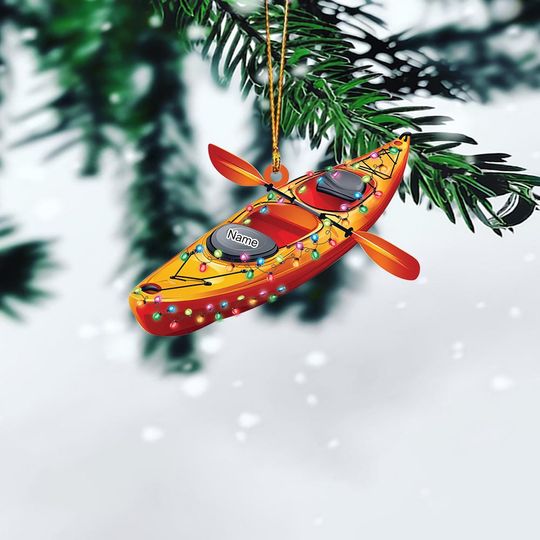 Discover Personalized Kayak Ornament, Kayak Christmas Ornament, Kayaking Hanging Ornament, Kayak Boat Ornament, Kayaker Ornament Gift TD-1021-V6HI