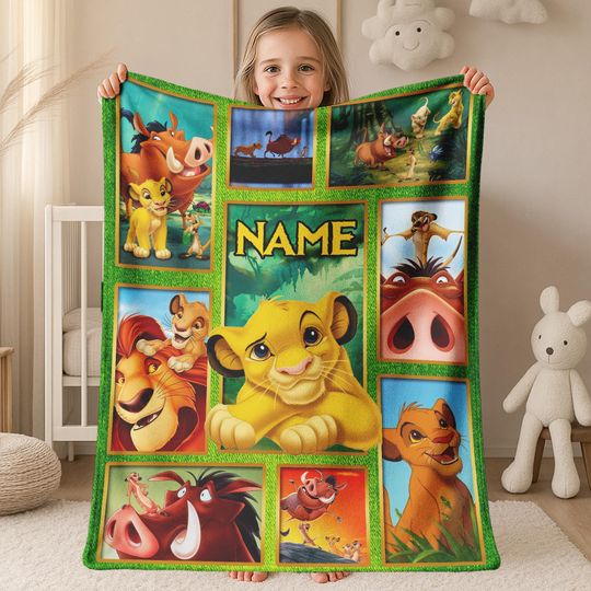 Simba Lion King Fleece Blanket Quilt, Bedding Decor