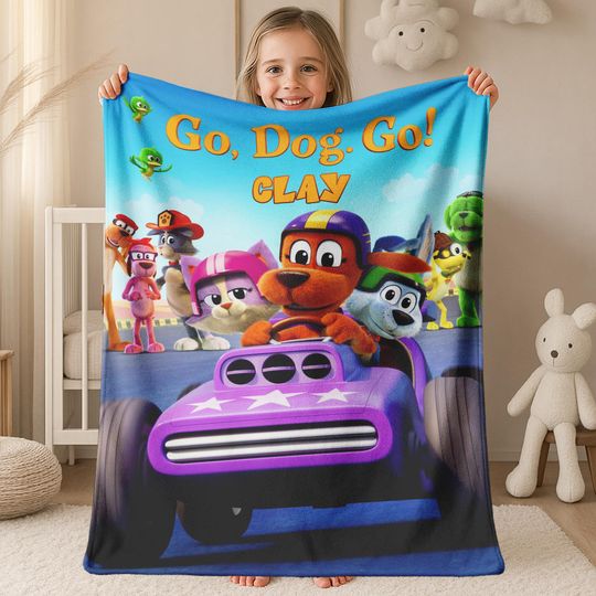 Discover Customized Go Dog Go Blanket, Go Dog Go Blanket, Go Dog Go Baby Blanket, Custom Blanket with Name, Anniversary, Go Dog Go BXG103